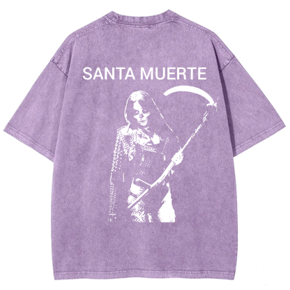 Unisex Vintage Santa Muerte Art Illustration t-Shirt