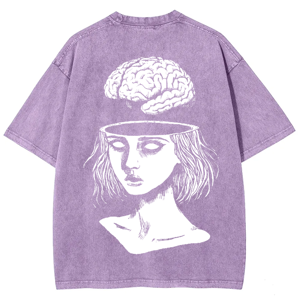 Unisex Vintage  Brain Escape Horror Art  t-Shirt