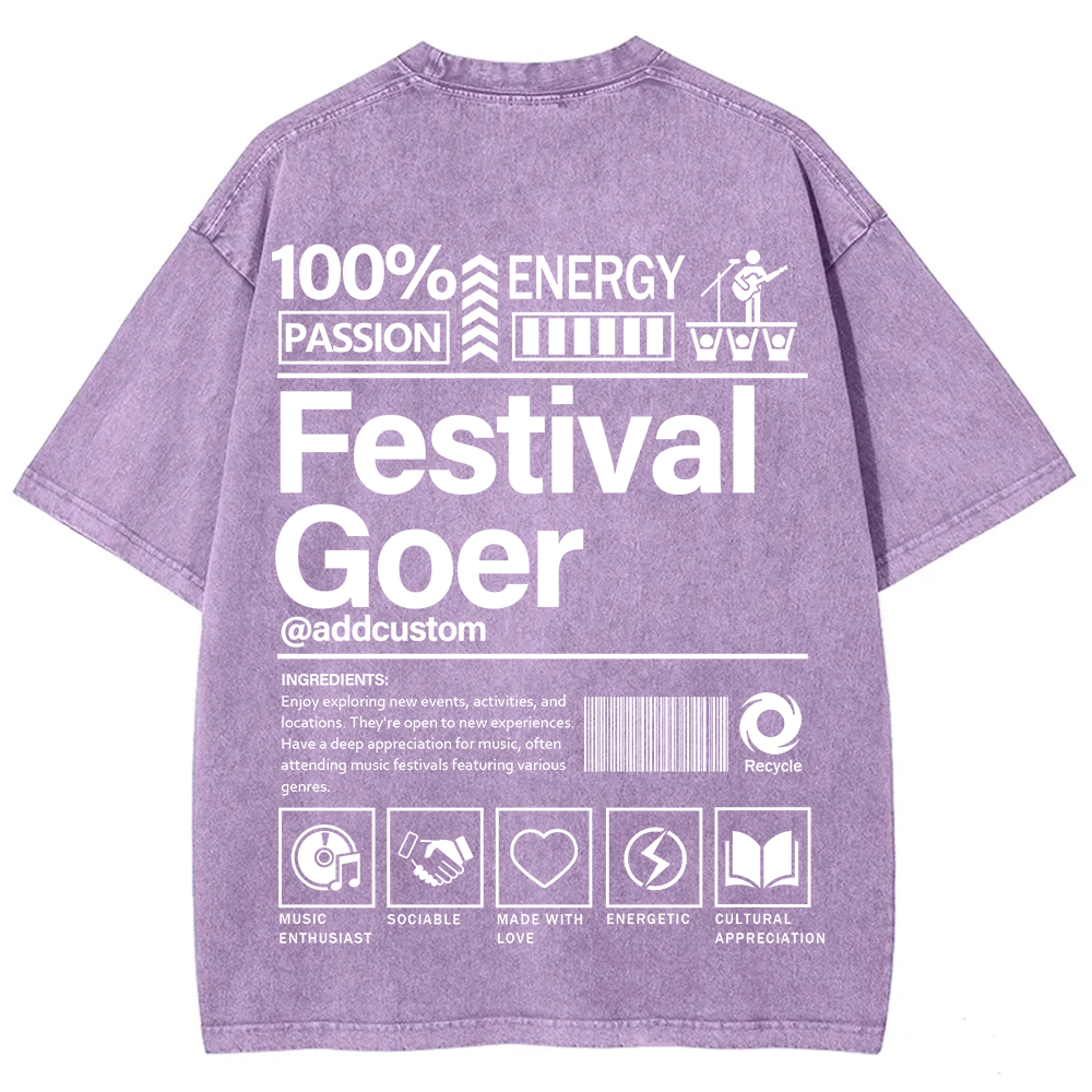 Festival Goer Custom Unisex Fit Washed T-Shirt