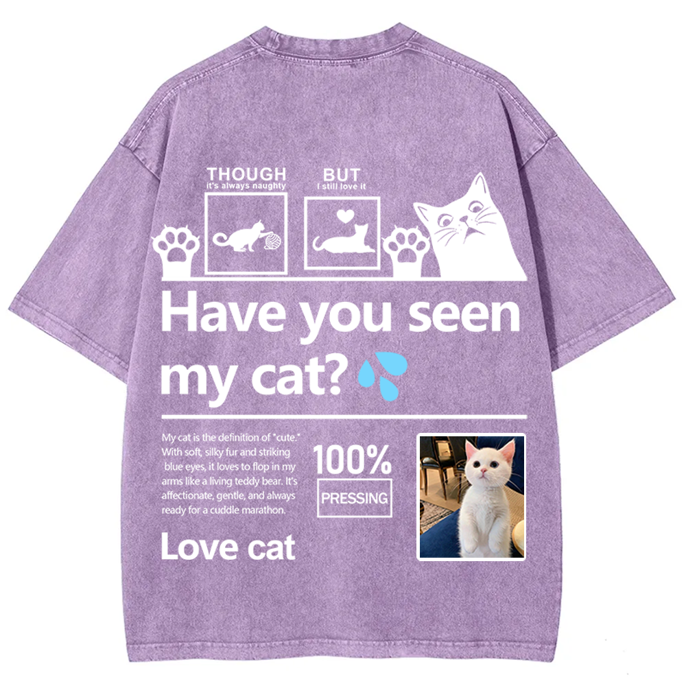 Cat Trick Customized Unisex Fit Washed T-Shirt