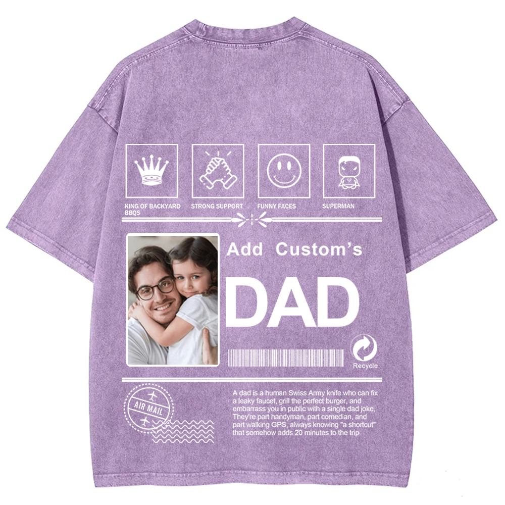 DAD Custom Unisex Fit Washed T-Shirt