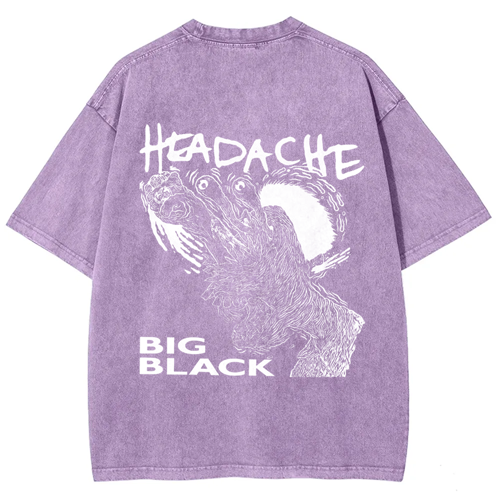 Unisex Vintage  Big Black Headache Song Music t-Shirt