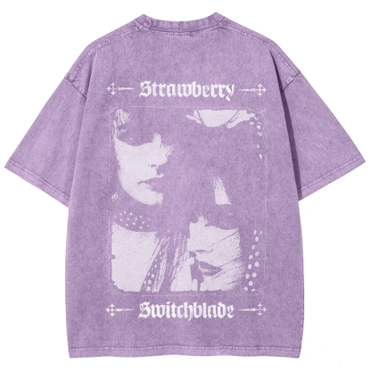 Unisex Vintage Strawberry Switchblade Band  t-Shirt