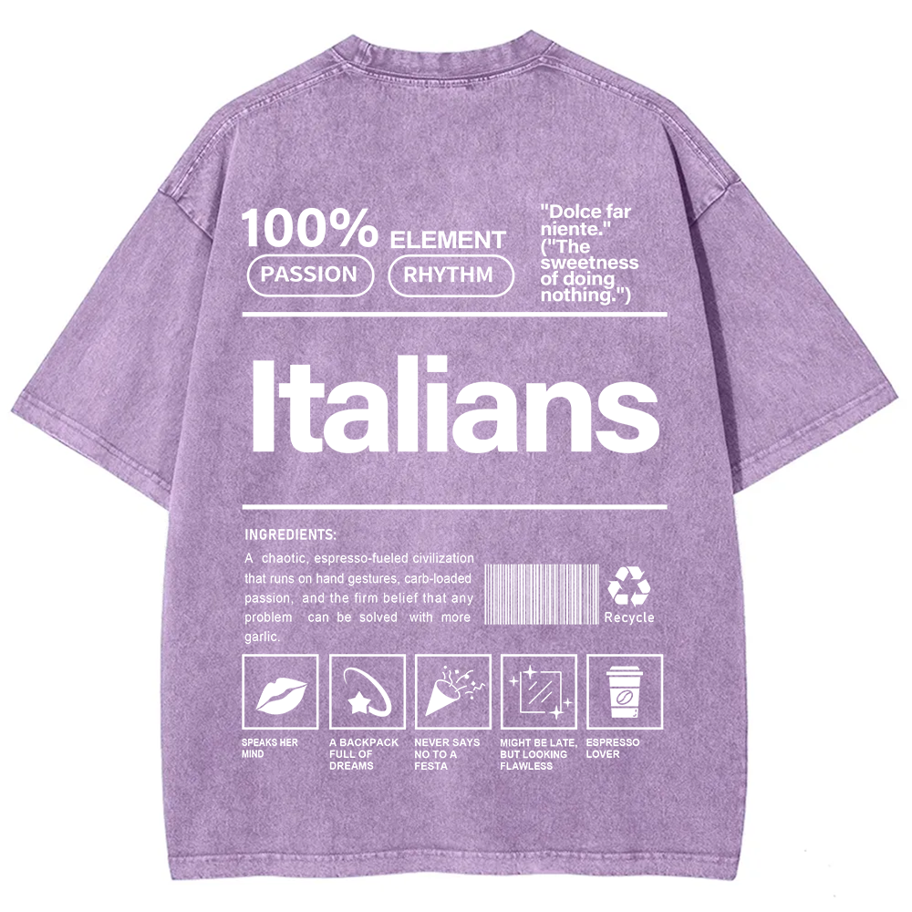 Italians Unisex Fit  Washed T-Shirt
