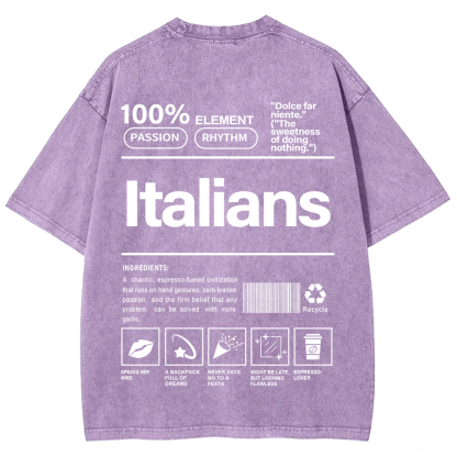 Italians Unisex Fit  Washed T-Shirt