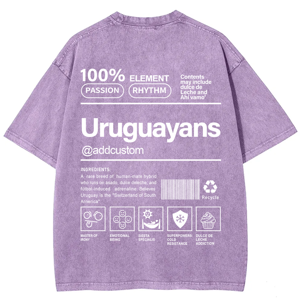 Uruguayans Addcustom Unisex Fit  Washed T-Shirt