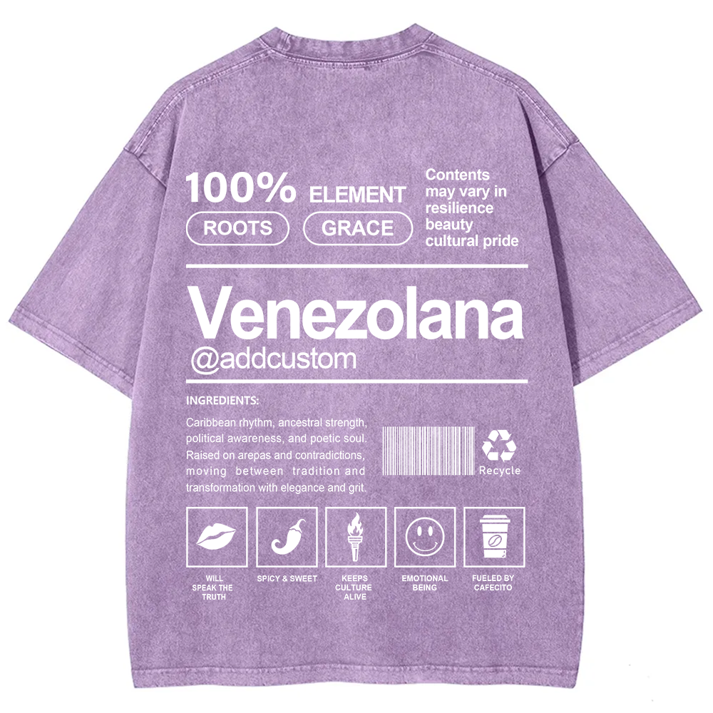 Venezolana Addcustom Unisex Fit  Washed T-Shirt