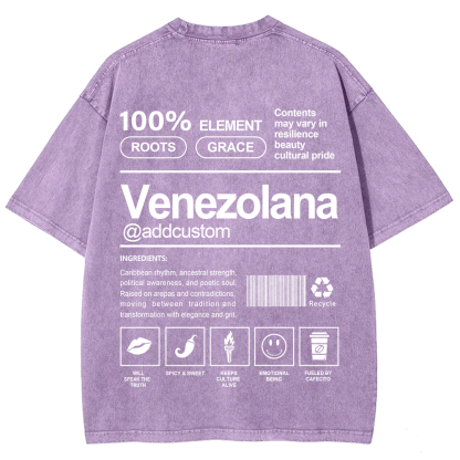 Venezolana Addcustom Unisex Fit  Washed T-Shirt