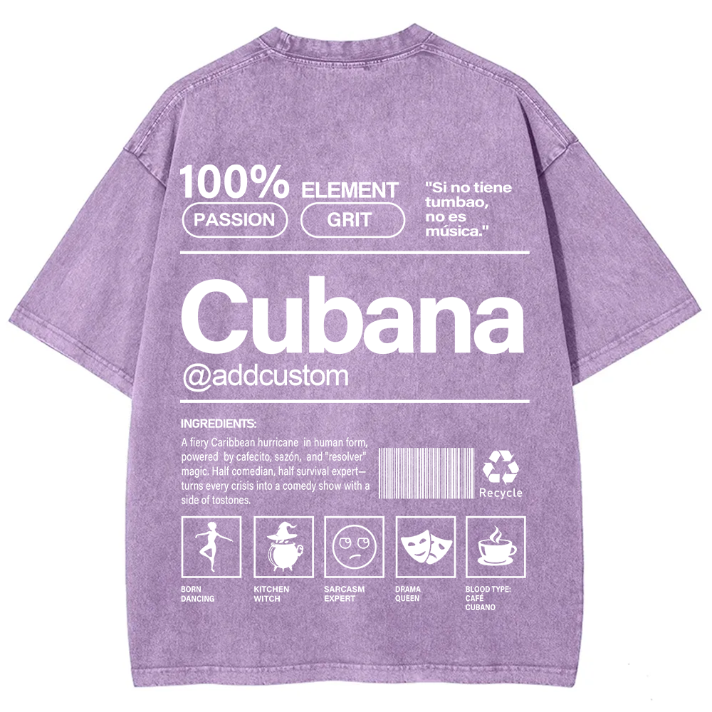 Cubana Addcustom Unisex Fit  Washed T-Shirt