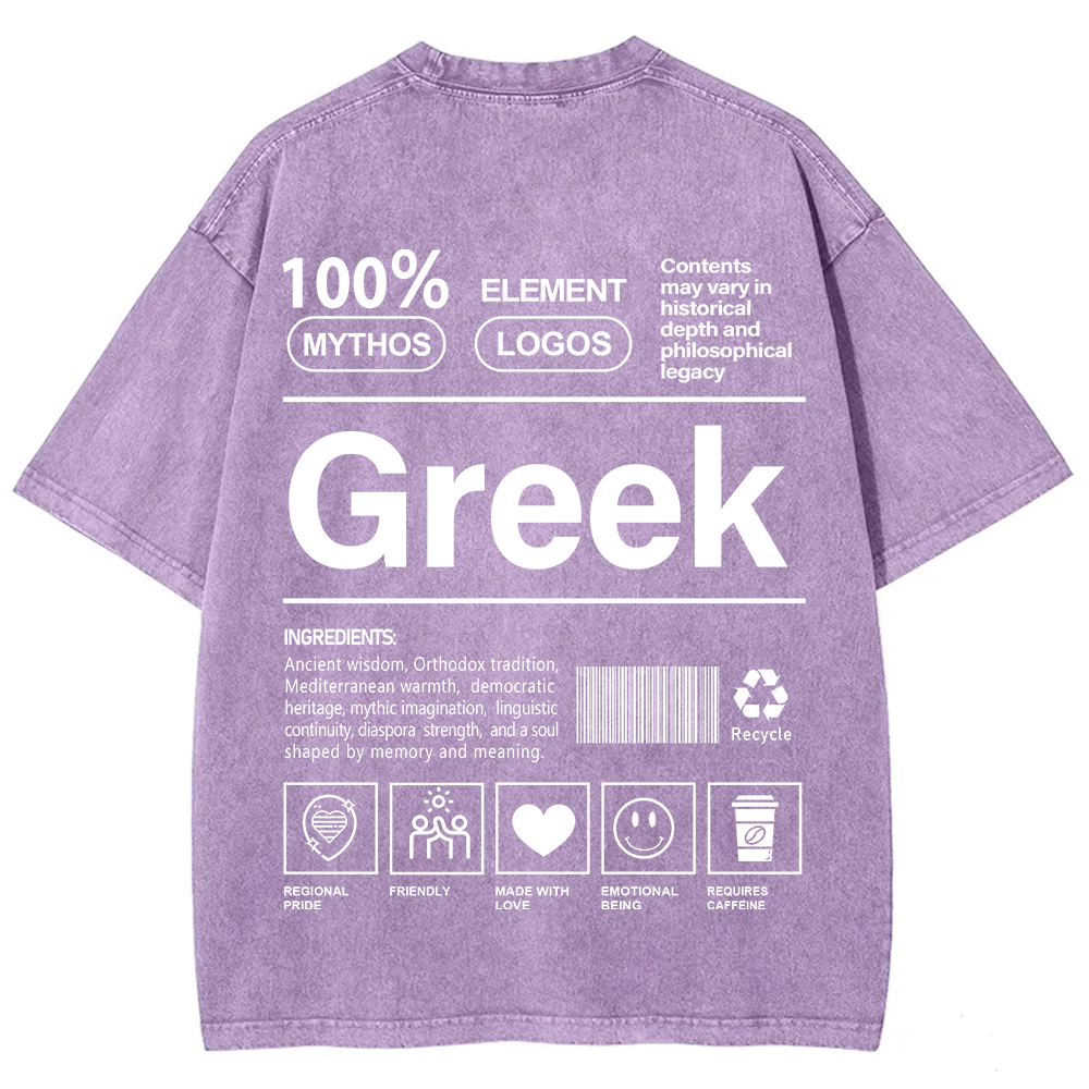 Greek Unisex Fit  Washed T-Shirt