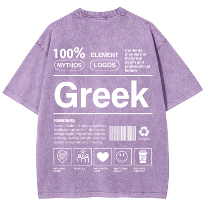 Greek Unisex Fit  Washed T-Shirt