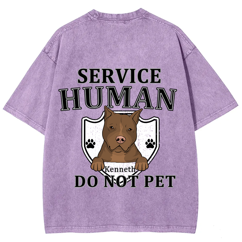Service Human, Do Not Pet 10 - Personalized Custom Unisex Fit Washed T-Shirt wearishow