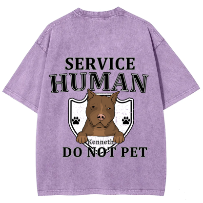 Service Human, Do Not Pet 10 - Personalized Custom Unisex Fit Washed T-Shirt wearishow
