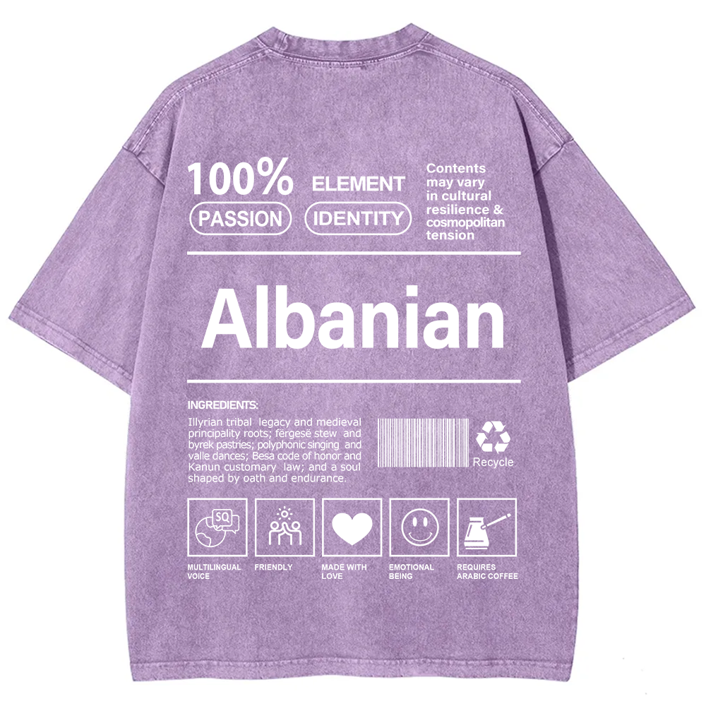 Albanian Unisex Fit  Washed T-Shirt