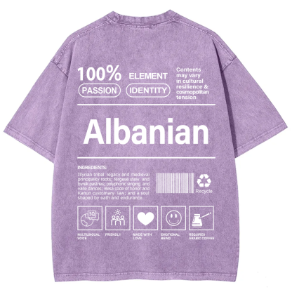 Albanian Unisex Fit  Washed T-Shirt