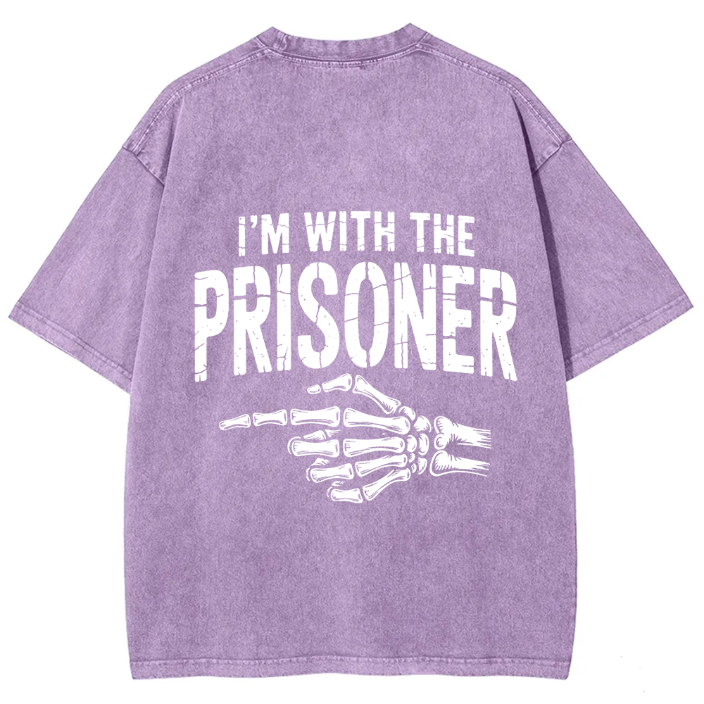 Unisex Vintage I'M With Prisoner Matching Couple Easy Halloween t-Shirt