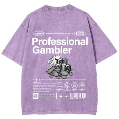 Professional Gambler Unisex Fit Washed T-Shirt