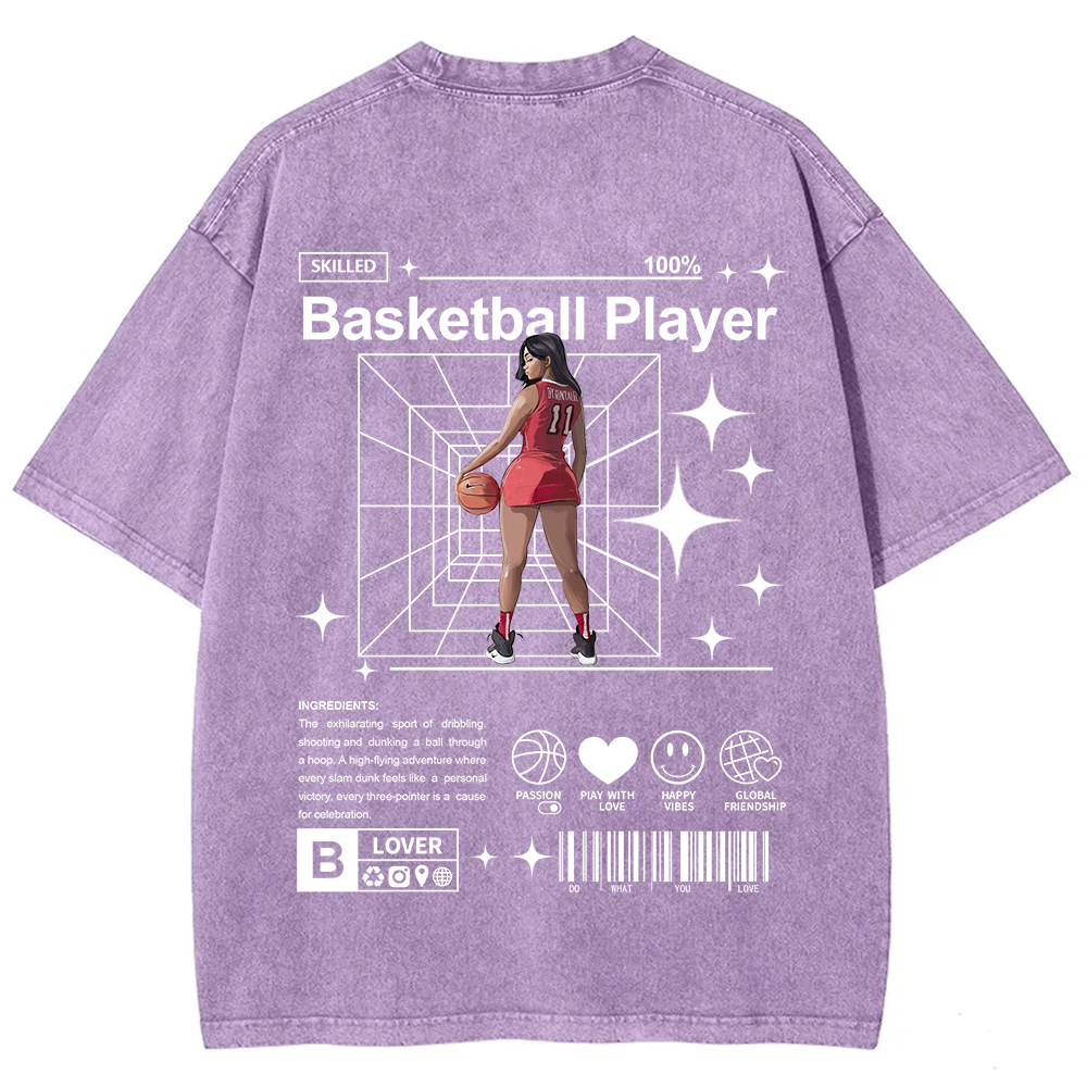 Basketball Player Unisex Fit Washed T-Shirt