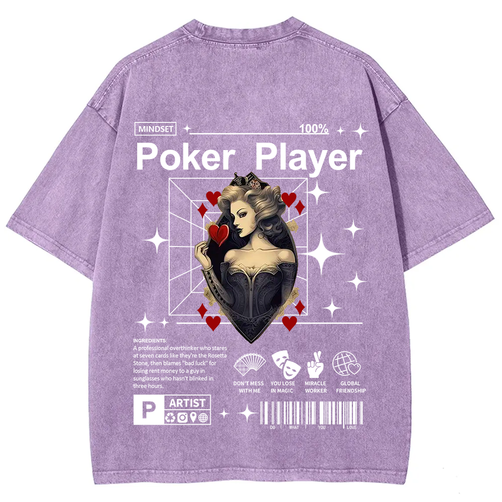 Poker Player Unisex Fit Washed T-Shirt