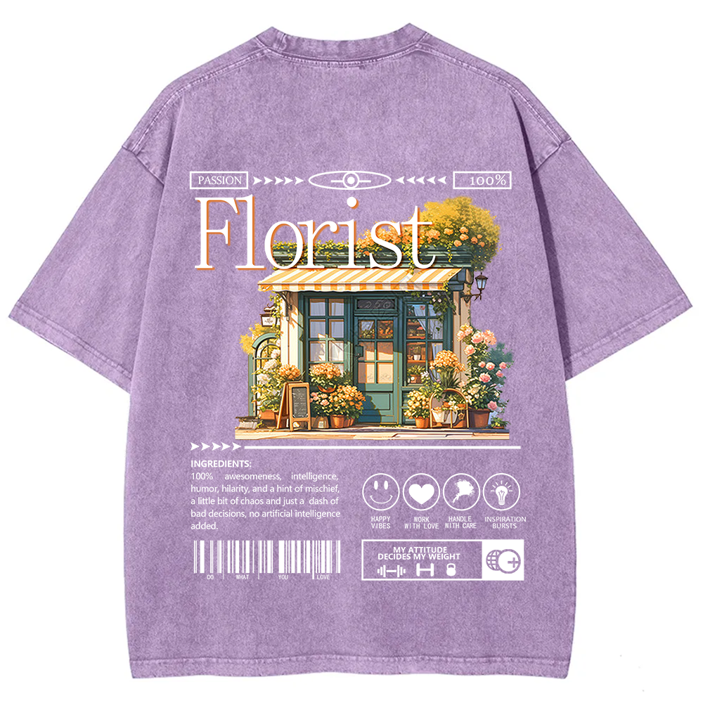 Florist Unisex Fit Washed T-Shirt