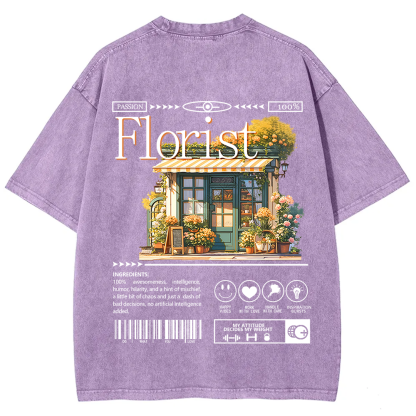 Florist Unisex Fit Washed T-Shirt