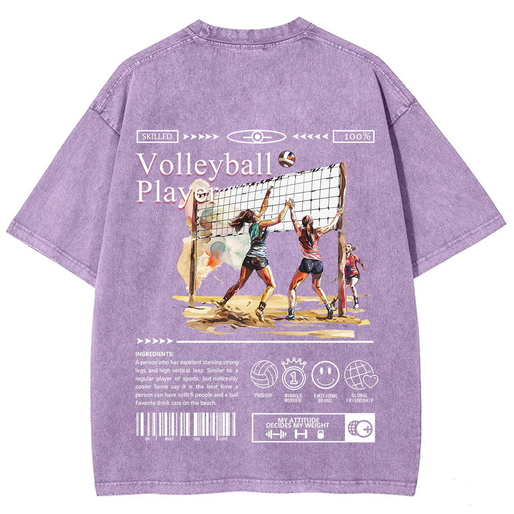 Volleyball Player Unisex Fit Washed T-Shirt