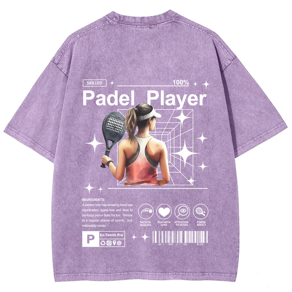 Padel Player Unisex Fit Washed T-Shirt