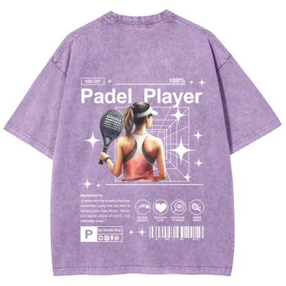 Padel Player Unisex Fit Washed T-Shirt