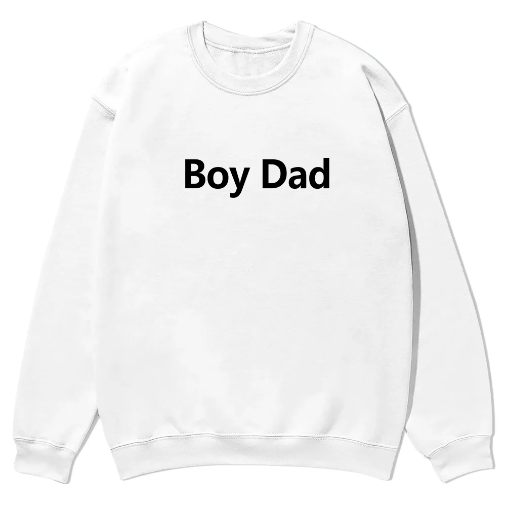 Boy Dad Casual Crewneck Sweatshirt wearishow