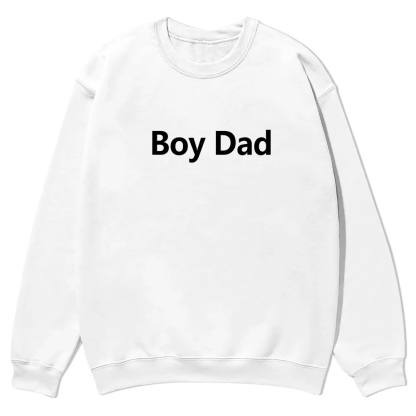 Boy Dad Casual Crewneck Sweatshirt wearishow