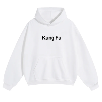 Kung Fu Unisex Solid Color Hoodie wearishow