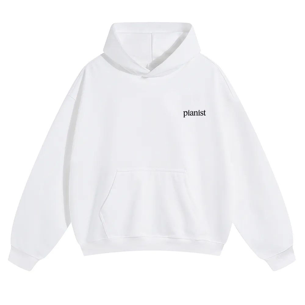 Pianist Unisex Solid Color Hoodie wearishow