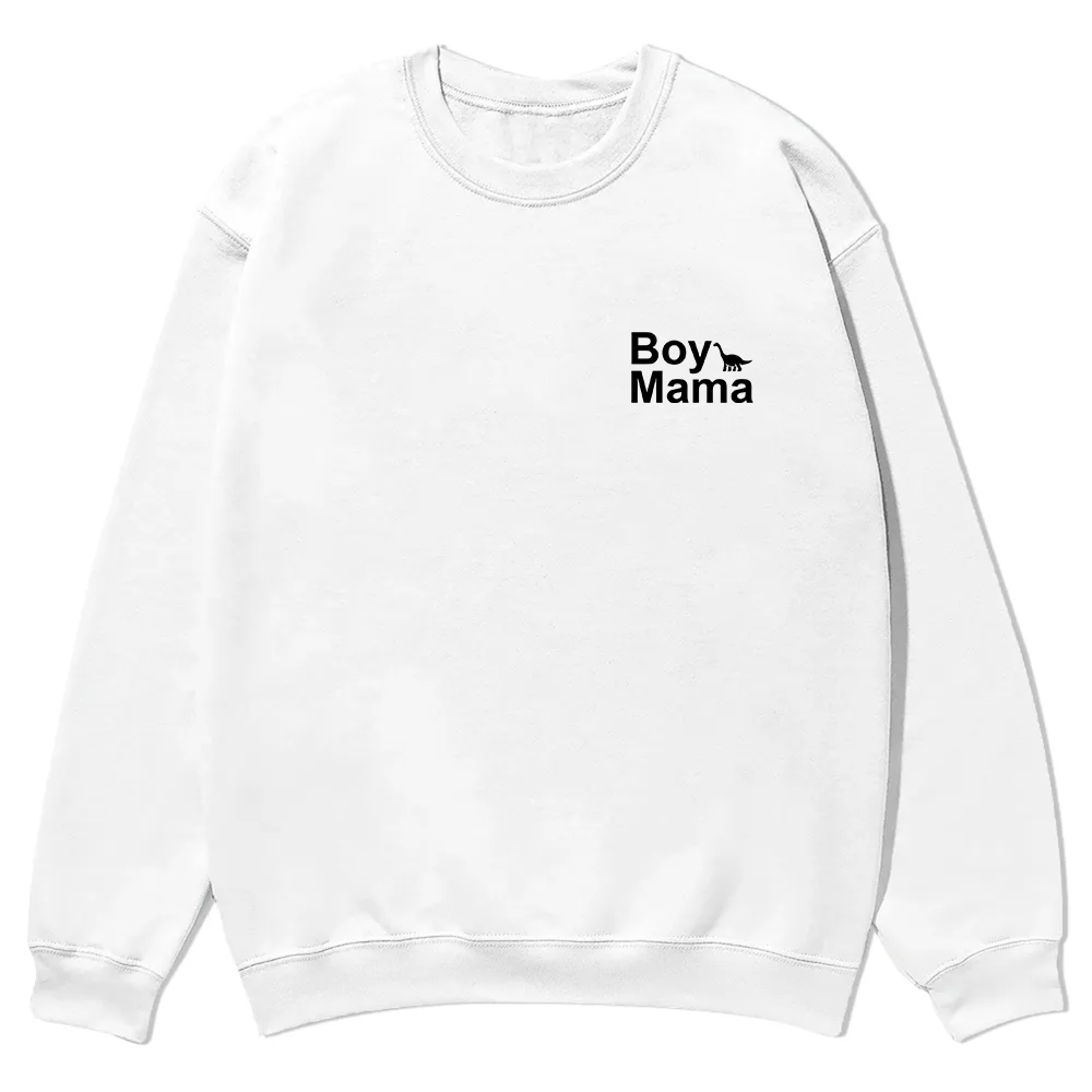 Boy Mama Casual Crewneck Sweatshirt wearishow