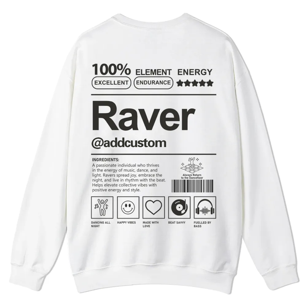 Addcustom Raver Casual Crewneck Sweatshirt wearishow