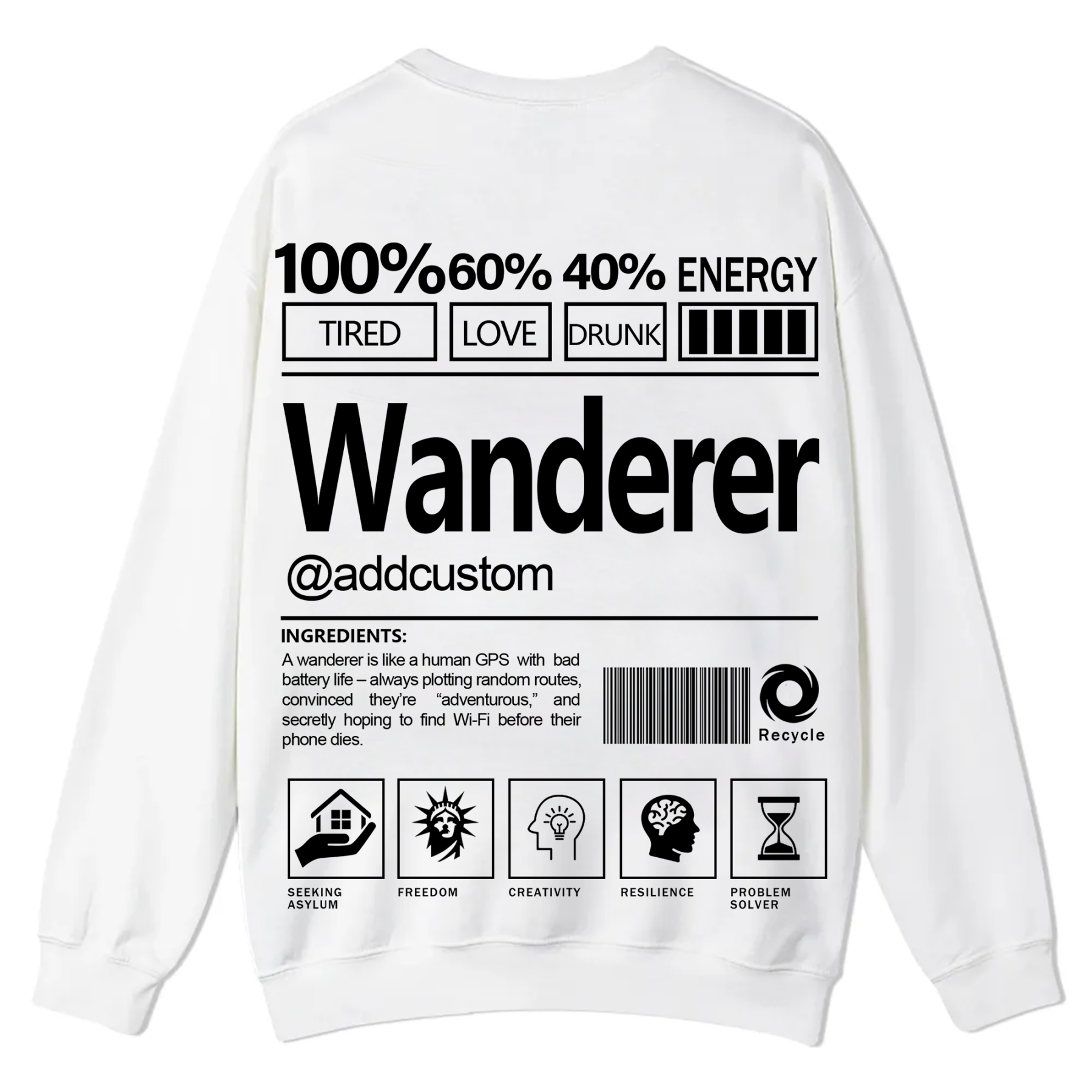 Wanderer Addcustom Unisex Fit Casual Crewneck Sweatshirt