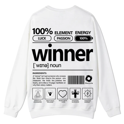 Winner Unisex Fit Casual Crewneck Sweatshirt