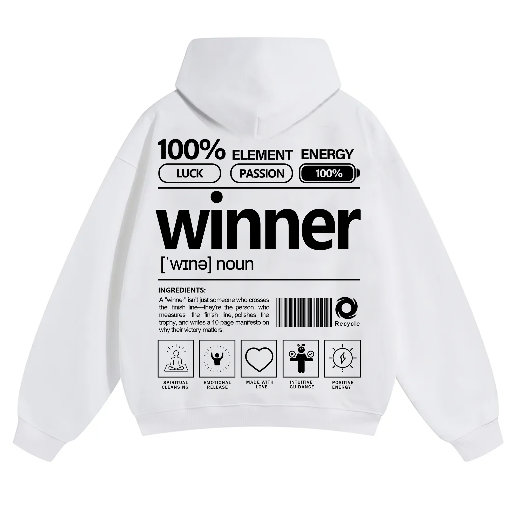 Winner Unisex Fit Solid Color Hoodie