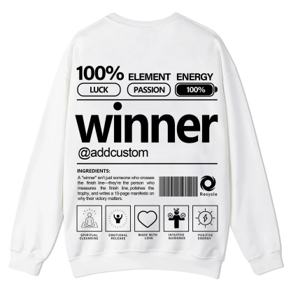 Winner Addcustom Unisex Fit Casual Crewneck Sweatshirt