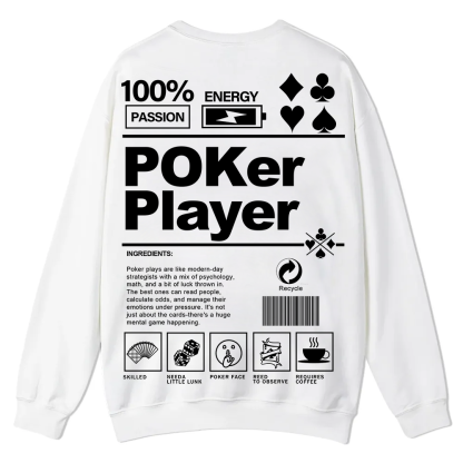 Poker Player Unisex Casual Crewneck Sweatshirt