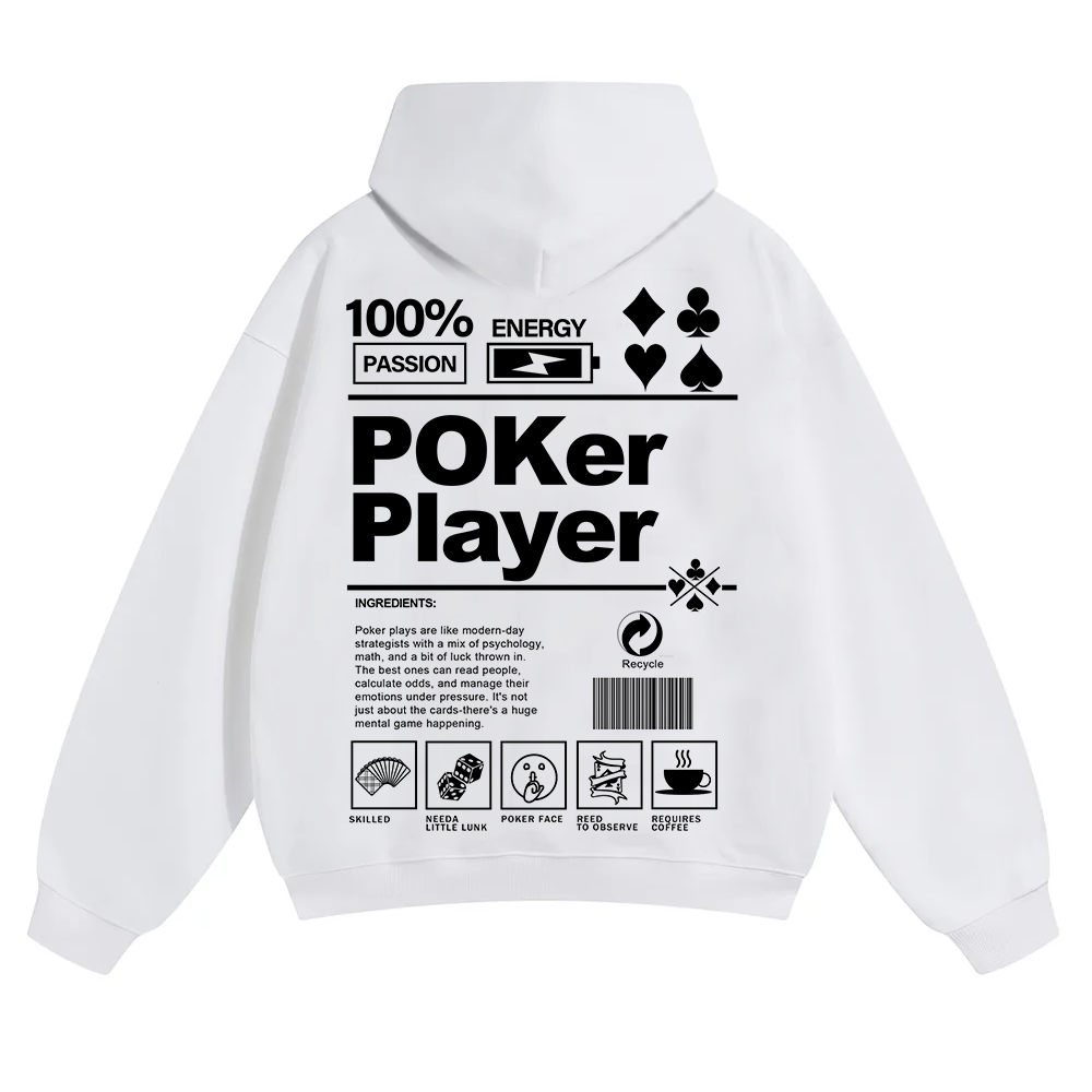 Poker Player Unisex Solid Color Hoodie