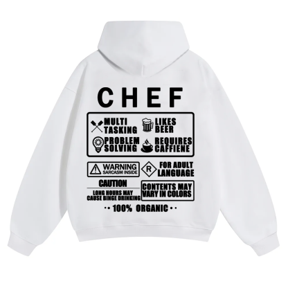 Chef Solid Color Hoodie Customscool