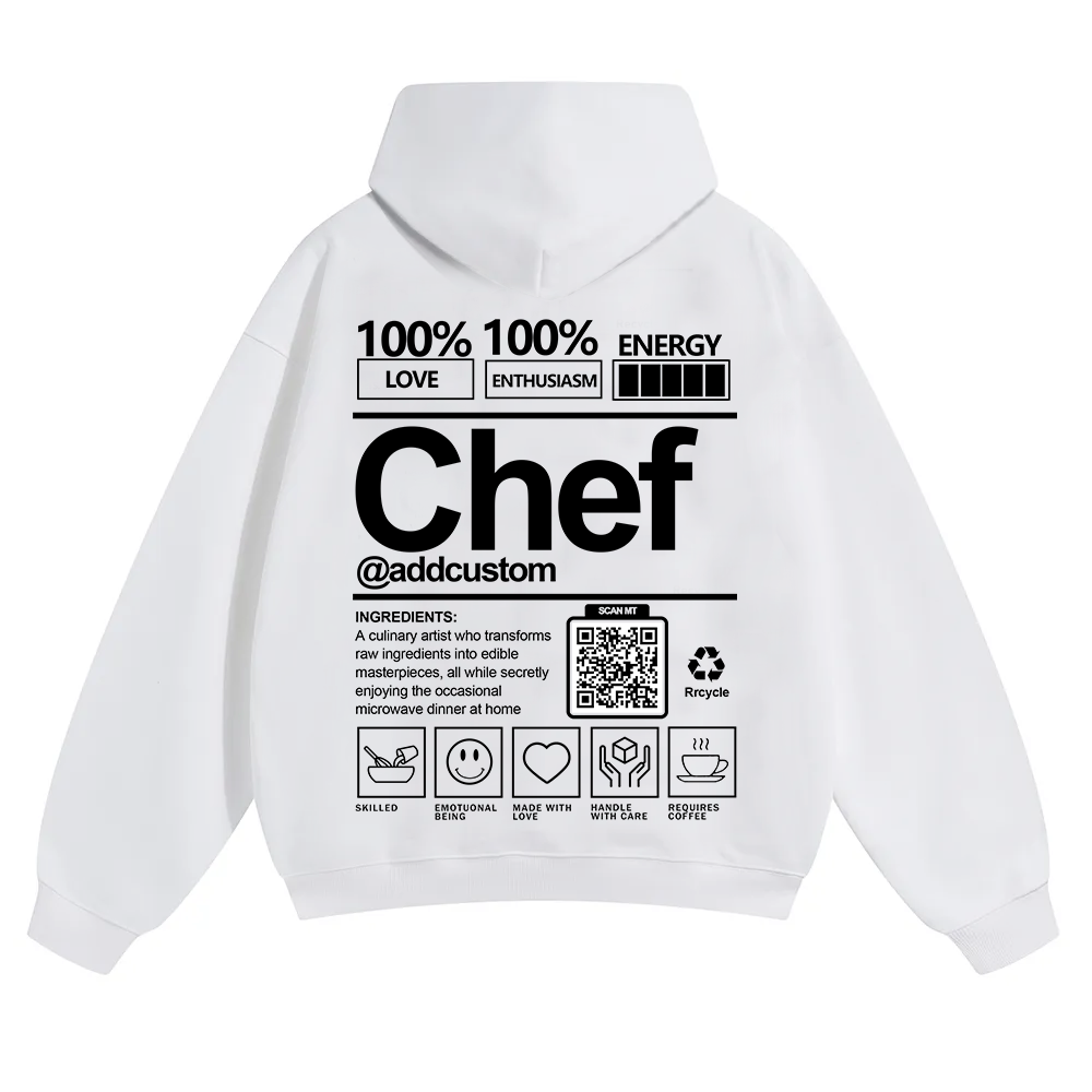 Chef Addcustom QR Code Solid Color Hoodie