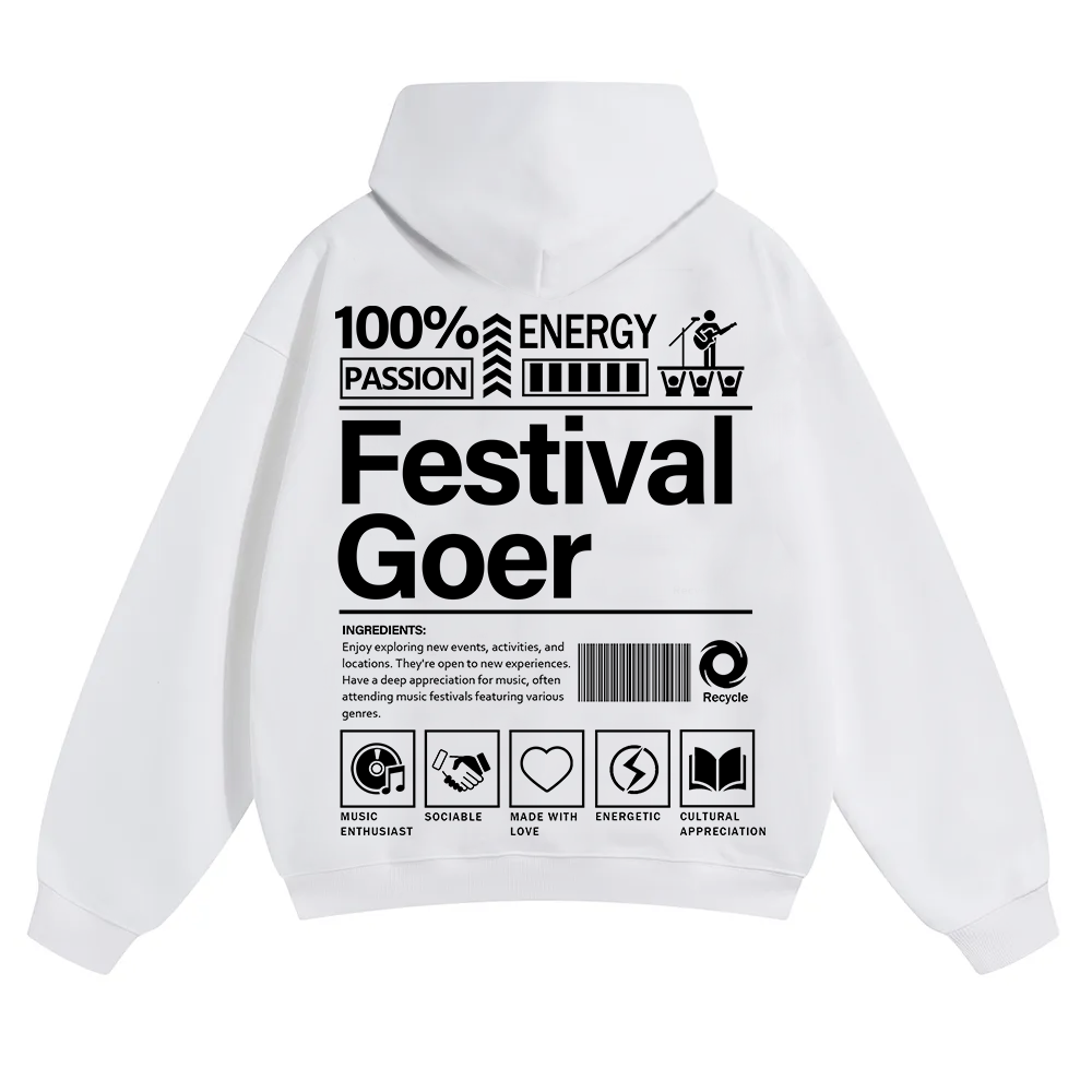 Festival Goer Solid Color Hoodie wearishow