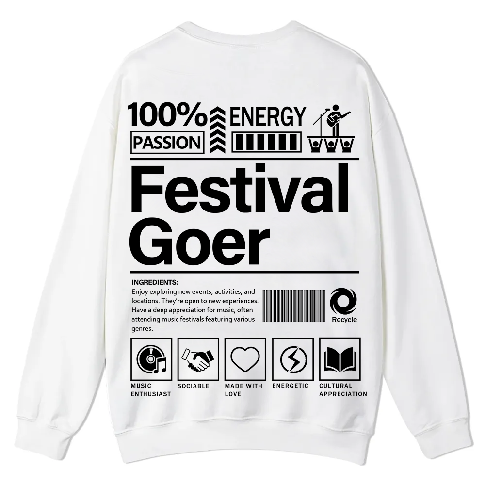 Festival Goer Casual Crewneck Sweatshirt wearishow