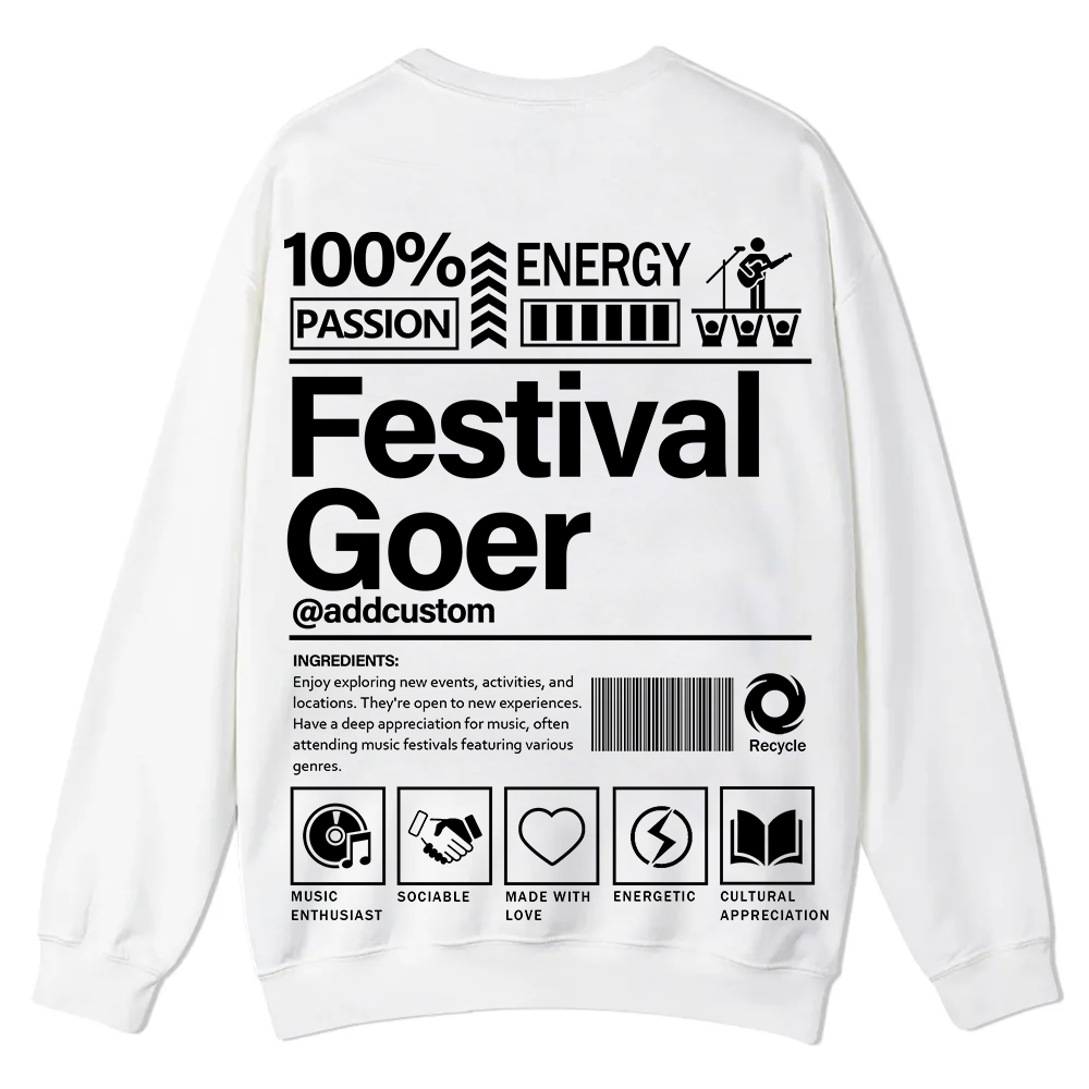 Festival Goer Custom Unisex Casual Crewneck Sweatshirt wearishow