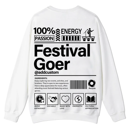 Festival Goer Custom Unisex Casual Crewneck Sweatshirt wearishow
