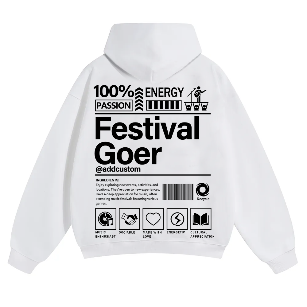 Festival Goer Custom Unisex Solid Color Hoodie wearishow