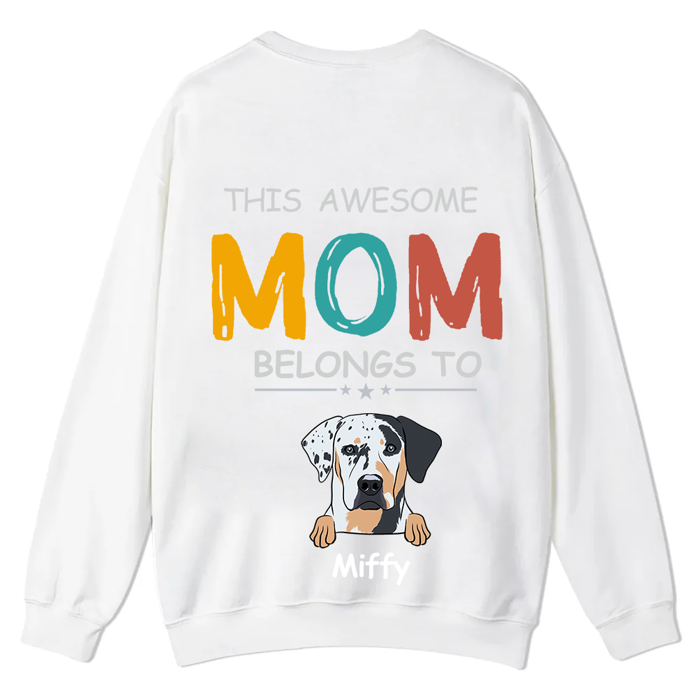 This Awesome Mom/Dad Belongs To - Personalized Custom Unisex Casual Crewneck Sweatshirt