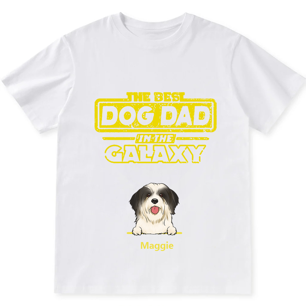 The Best Dog Dad In The Galaxy- Personalized Custom Unisex T-shirt