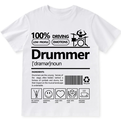 Drummer Unisex Fit Washed T-Shirt wearishow